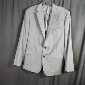 Ralph Lauren Men's Grey Wool Blend Suit Jacket Blazer Size‎ 46L Natural Stretch